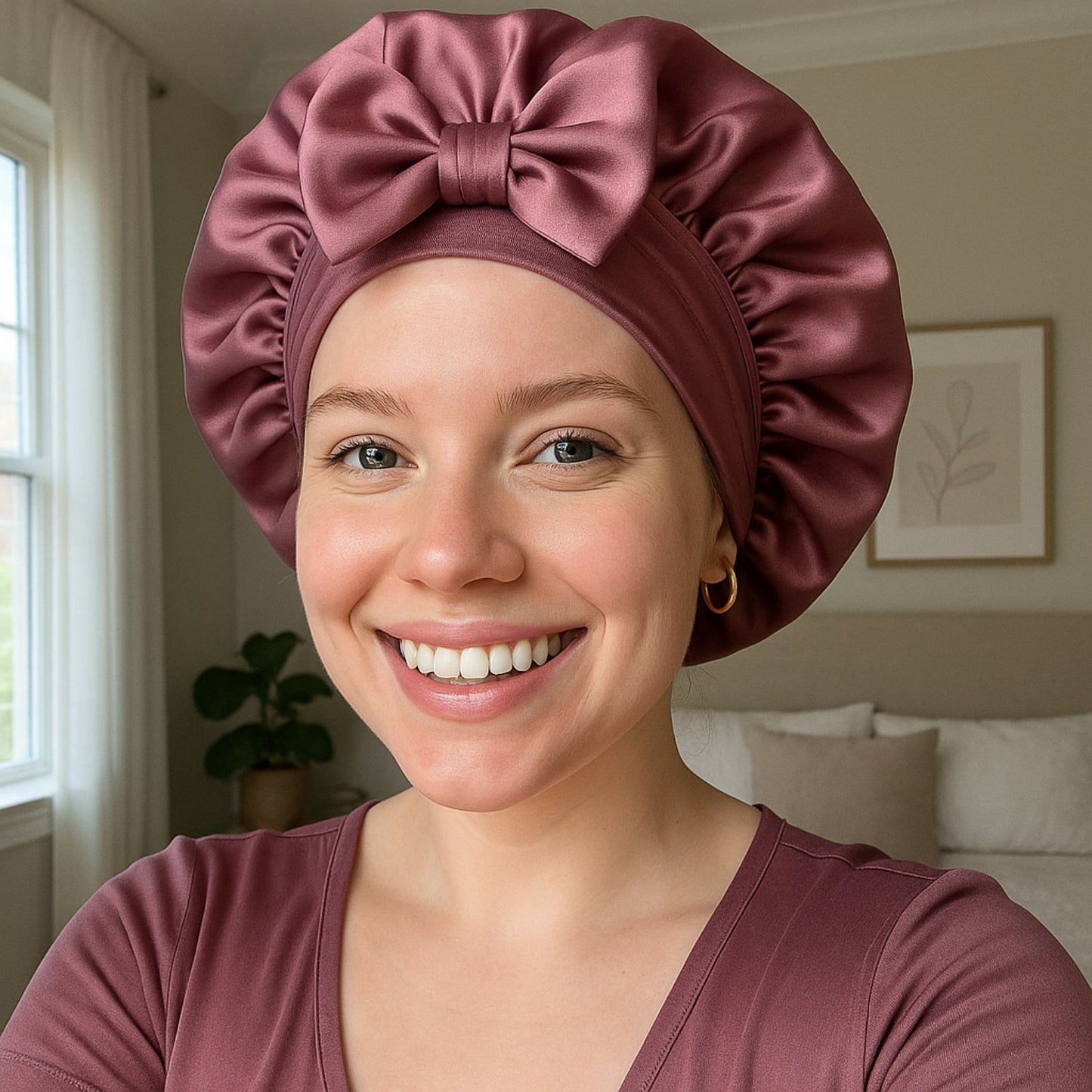 Luxury Double-Layered Bonnet – Silky Night Protection for Hair (Midnight Silk)