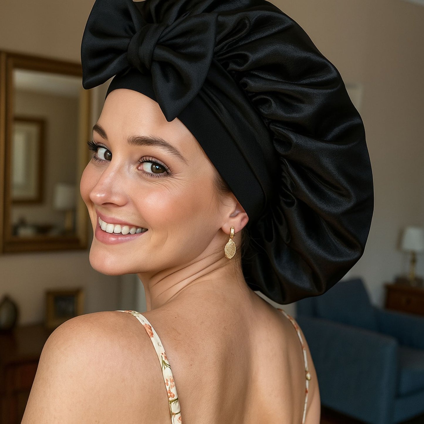 Luxury Double-Layered Bonnet – Silky Night Protection for Hair (Blush Berry)