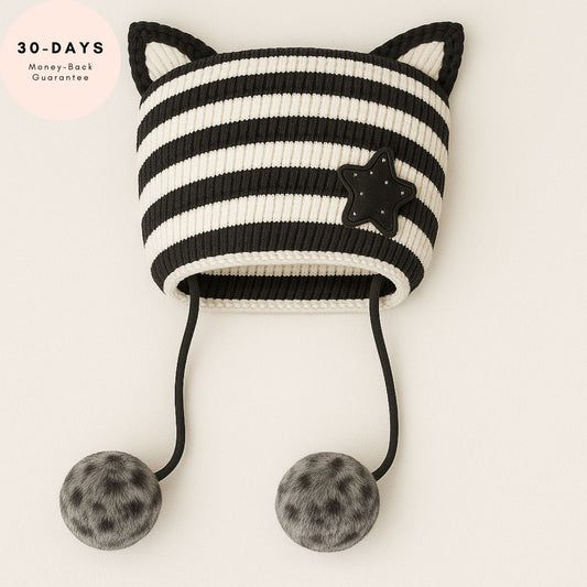 CozyKit Beanie – Warmth & Confidence for Her (Moonlight Stripe)