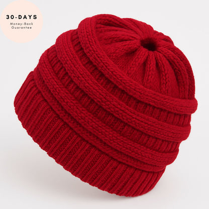 ponytail beanie red cherry
